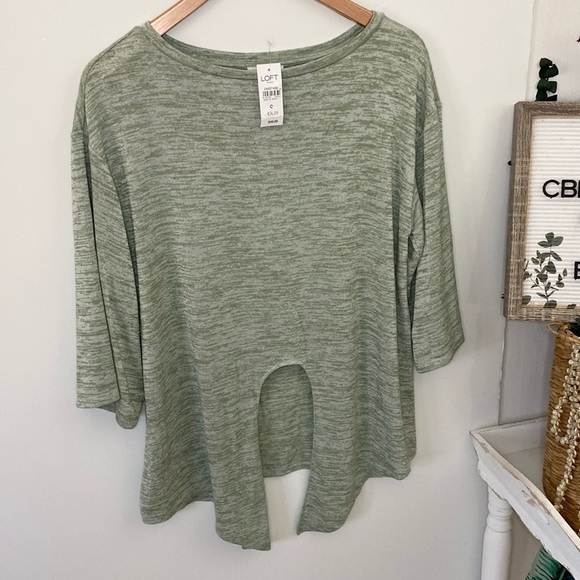 NWT LOFT Outlet Lounge Pale Green Space Dye Top - Picture 11 of 11